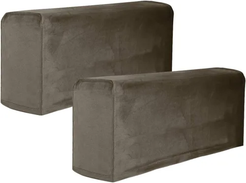 Miniatura 12 de BESPORTBLE 2 fundas de tela elástica para reposabrazos de sofá, fundas para reposabrazos de sillón, antimanchas, lavable, protector de muebles Beige
