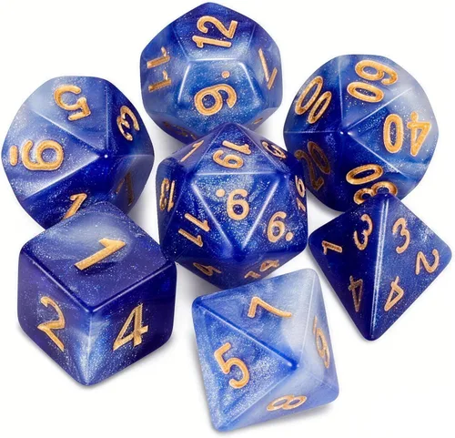 Miniatura 15 de QMAY DND Juego de Dados - 7 Piezas de Dados Poliédricos con Bolsa de Dados D&D para Mazmorras y Dragones, RPG, MTG, Juegos de Rol