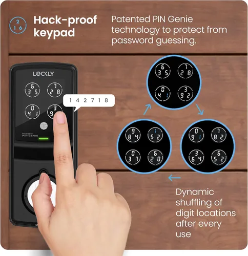 Miniatura 3 de Lockly Smart Lock modelo 7S, cerradura de puerta inteligente Bluetooth, entrada sin llave con teclado digital PIN Genie®, cerrojo de bloqueo