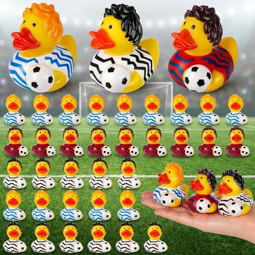 Miniatura 20 de Deekin 24 patos de goma de 2 pulgadas, recuerdos de fiesta deportiva a granel para eventos de equipo, suministros de fiesta de cumpleaños, regalo
