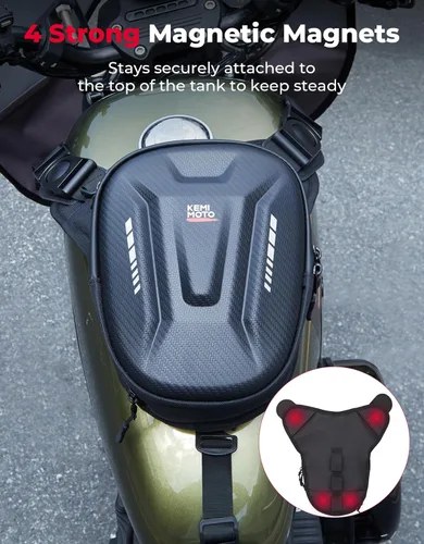 Miniatura 3 de KEMIMOTO Bolsa magnética para motocicleta, bolsa rígida de EVA para muslo y pierna caída, riñonera de motocicleta para hombres y mujeres, ideal