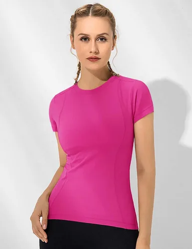 Miniatura 2 de Loovoo Paquete de 2 camisas de entrenamiento para mujer, manga larga, manga corta, compresión atlética, ajuste seco, yoga, gimnasio