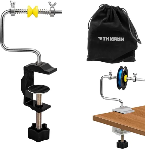 Miniatura 13 de THKFISH Carrete de línea de pesca Bobinador de línea de pesca Carrete de pesca Accesorios de pesca Ajustable Estable Portátil Carrete de línea
