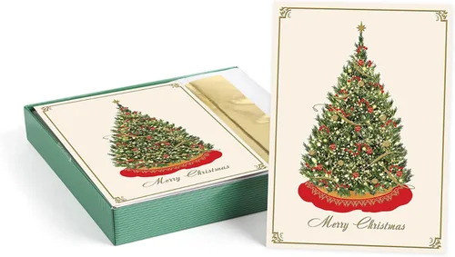 Miniatura 12 de Masterpiece Adorno Navideño Brillante Tarjetas de Navidad / Juego de 16 Tarjetas Navideñas en Caja con Acentos de Papel Aluminio Plateado y Sobres