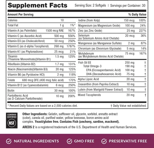 Miniatura 6 de EyePromise Vitamina multivitamina + ojo – Fórmula expandida de salud ocular con corazón completo, cerebro, cabello, piel y salud general – 30 días