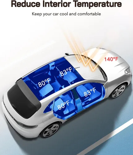 Miniatura 3 de Parasol para parabrisas Honda Civic 2022-2025. Pantalla de espejo retrovisor de cobertura completa para una máxima protección Plateado