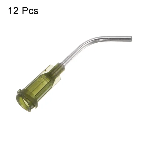 Miniatura 3 de HARFINGTON 12 piezas de agujas dispensadoras de punta roma, calibre 14, puntas dispensadoras curvadas a 45 grados, 1 pulgada de ángulo