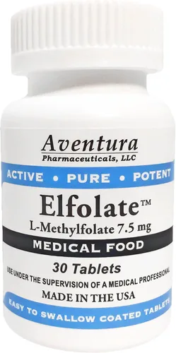 ELFOLATE® 7.5 mg L-metilfolato metil folato metilfolato suplemento alimenticio médico fuerza profesional activo puro potente 30 tabletas