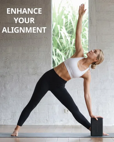 Miniatura 2 de Trideer - Bloques de yoga (paquete de 2), bloques de espuma suave antideslizantes con bordes biselados para alineación y estiramiento en yoga