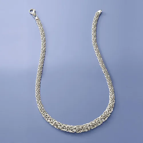 Miniatura 4 de Ross-Simons Sterling Silver Graduated Byzantine Necklace