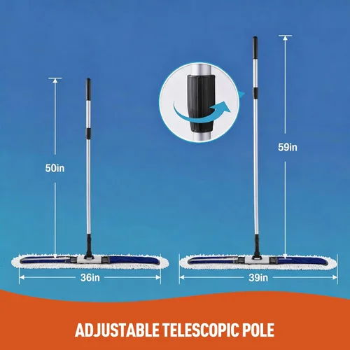 Miniatura 2 de CLEANHOME Trapeadores de polvo de 36 pulgadas para limpieza de suelos, empresa hotelera resistente, suministros de limpieza del hogar para madera