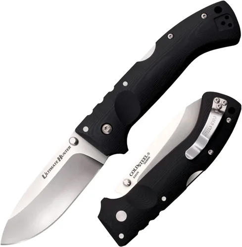 Cuchillo plegable Cold Steel Ultimate Hunter con hoja de 3.5" S35VN de filo de navaja, mango G-10 de 5" de fácil agarre con mecanismo de bloqueo