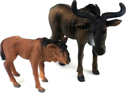 Miniatura 24 de FUNSHOWCASE Figura de juguete de búfalo de animales de la selva africana, figura de plástico realista, altura de 2.6 pulgadas