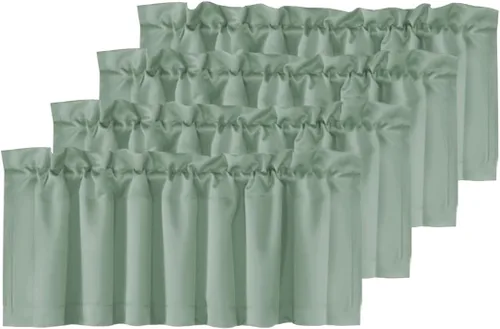 Miniatura 40 de H.VERSAILTEX - Cenefa térmica para ventana con dobladillo para barra, para oscurecer las habitaciones; ideales para la cocina, 52” x 18” Gris paloma