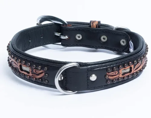 Miniatura 10 de Angel Pet Supplies - Collar de cuero genuino para perro San Antonio, perfecto para perros medianos, grandes y XL, hebilla de acero inoxidable, cuero