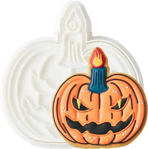 Miniatura 35 de Cortadores de galletas de otoño de Acción de Gracias, formas de bellotas y hojas con sellos de émbolo, accesorios de horneado de ácido poliláctico