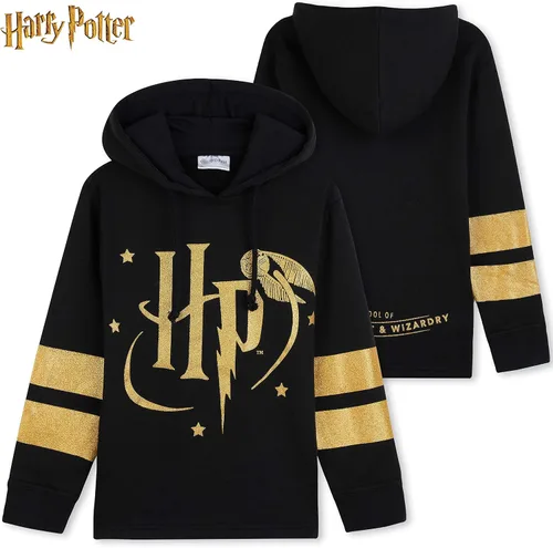 Miniatura 6 de Harry Potter Sudadera con capucha para niñas y adolescentes Hogwarts suave negrodoradorojo con cremallera