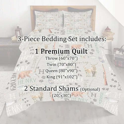 Miniatura 5 de ENCYCOM Edredón personalizado de oso bosque, edredón de animales del bosque, mejor juego de edredón decorativo único para cama colgante en la pared