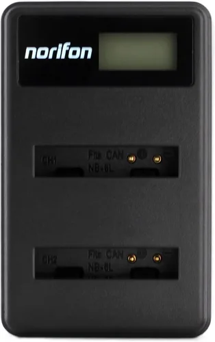 Norifon Cargador USB LCD de doble canal NB-6L para Canon PowerShot SX530 HS, SX610 HS, SX710 HS, SD1200 es, SD1300 es, cámara S120 IXY 10S IXY 30S y