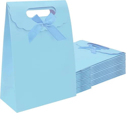 Miniatura 10 de Bolsas de regalo Patdefie con asas tamaño pequeño 7×4×10 pulgadas 16 piezas tamaño mediano para cumpleaños, fiesta, recuerdo, boda, aniversario