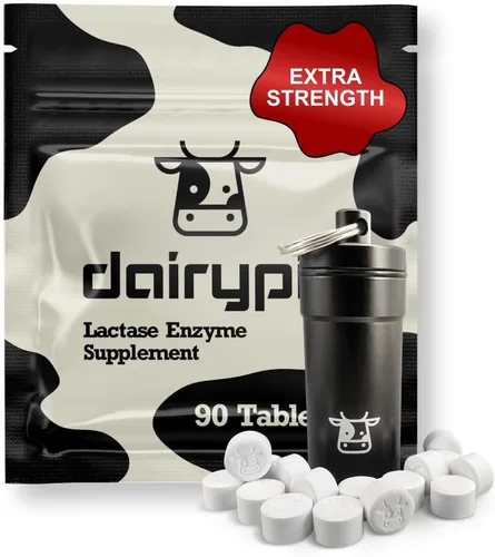 DairyPill Enzima Lactasa 18,000 FCCs por Píndola, 90 Unidades, Solución para la Intolerancia a la Lactosa, Portátil, Fácil de Tragar, Sin