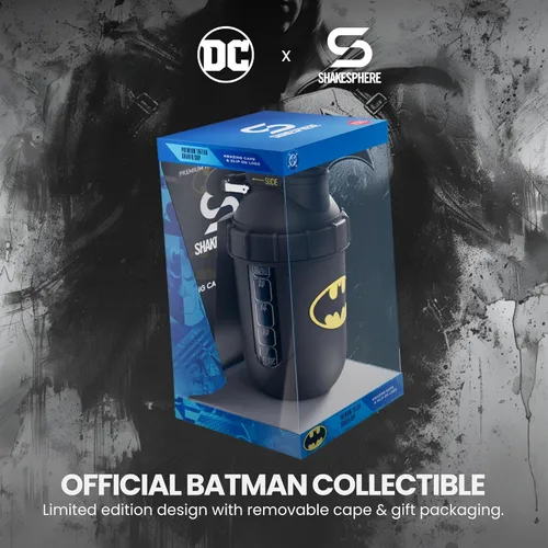 Miniatura 9 de SHAKESPHERE Vaso Tritan Shaker de 23.7 fl oz – Edición Limitada Batman Diseño de cápsula, sin BPA, tapa deslizante de acero, caja de coleccionista