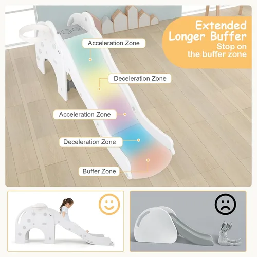 Miniatura 3 de INFANS Tobogán para niños pequeños, 4 en 1, para interiores, con ondas, carga máxima de 330 libras para mayores de 18 meses con pelota de aro