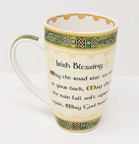 Miniatura 3 de Taza de cerámica de bendición irlandesa Elementos verdes Café Taza de té Bebidas Diseño de utensilios de cocina Presente Regalo de inauguración