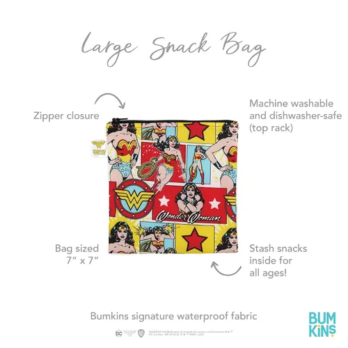 Miniatura 5 de Bumkins Bolsas reutilizables para sándwiches y aperitivos, para el almuerzo escolar de niños y para porciones de adultos, tela lavable, bolsa de G2