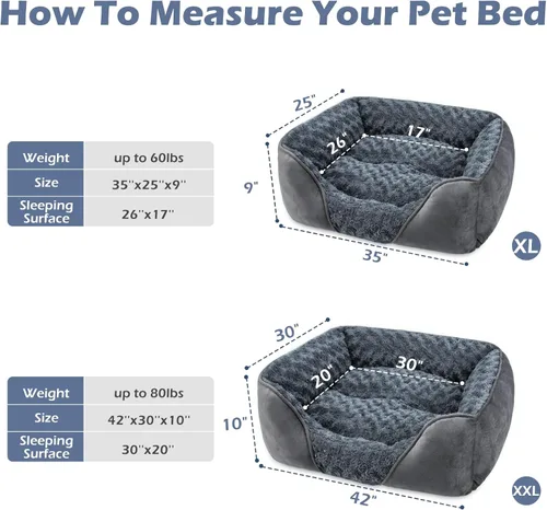 Miniatura 3 de INVENHO Cama XXL para perros grandes, medianos y pequeños, cama rectangular lavable para perro, cama ortopédica para perros, cama suave y relajante