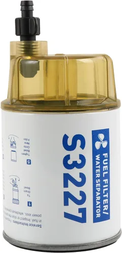 Miniatura 11 de S3227 Filtro de combustible Separador de agua de repuesto para motor fueraborda marino Mercury con púas de 3/8 pulgadas x 1/4 pulgadas NPT