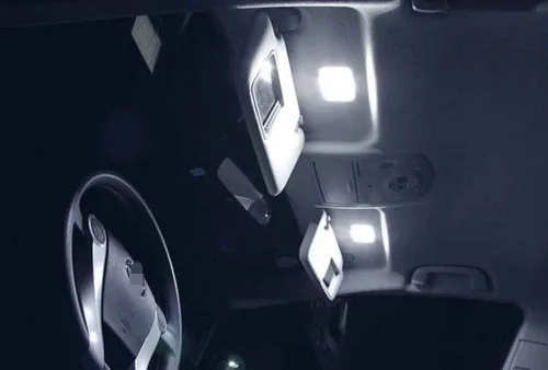 Miniatura 4 de iJDMTOY 6614, focos LED de repuesto blancos 6-SMD (1.14 onzas) para auto. Se colocan arriba de la visera del auto. Paquete x 4 unidades.