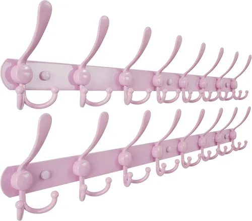 Miniatura 65 de Dseap - Perchero para pared, 5 ganchos triples, resistente, acero inoxidable, riel de gancho de metal para abrigos, sombreros, toallas, bolsos