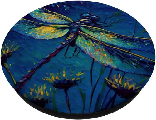 Miniatura 2 de Noche estrellada Famoso Estilo de Pintura Libélula PopSockets intercambiables PopGrip