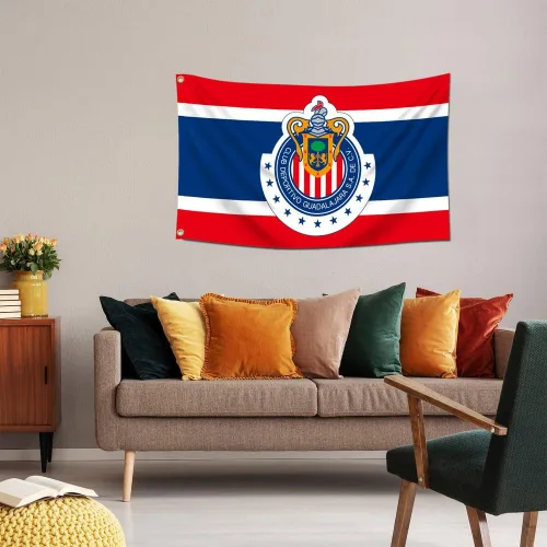 Miniatura 3 de Eksent Bandera de Guadalajara de 3 x 5 pies para fanáticos de Chivas (poliéster 150D brillante y vibrante, diseño de ojales de latón)
