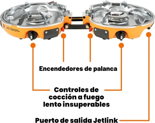 Miniatura 5 de Jetboil Genesis Basecamp Backpacking and Camping Stove Cooking System with Camping Cookware Naranja