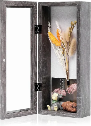 Miniatura 23 de Muzilife Marco de Fotos Caja de Sombra de 11 x 11 pulgadas - Vitrina Cuadrada de Madera y Vidrio con Interior Profundo de 2.16 pulgadas, Lista