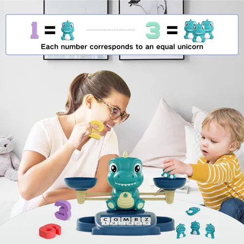 Miniatura 5 de HOPEEYE Dinosaurio Jardín de Infantes Preescolar Actividades de Aprendizaje Matemáticas Conteo Coincidencia de Letras Juguetes - Juguetes Educativos