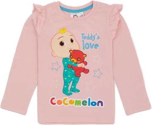 Miniatura 2 de CoComelon Pijama rosa de manga larga para niñas Conjunto de pantalones de descanso de personajes y camiseta de pijama Teddy Love Ropa