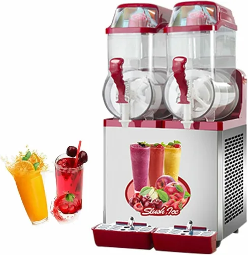 Miniatura 13 de Máquina para hacer hielo en granizado de 12/24/36L, máquina comercial para hacer jugos granizados, máquina de bebidas congeladas de batido de Rojo