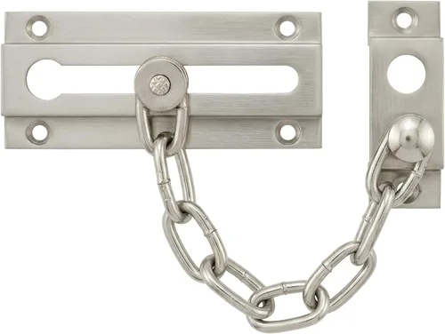 Miniatura 2 de Cadena de seguridad para puertas de 3-5/16'', latón macizo, acabado en níquel satinado