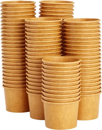 Miniatura 6 de Juvale Vasos de papel desechables para helado, revestimiento resistente a las fugas y tazas de gelato, cuencos de control de porciones de 5 onzas