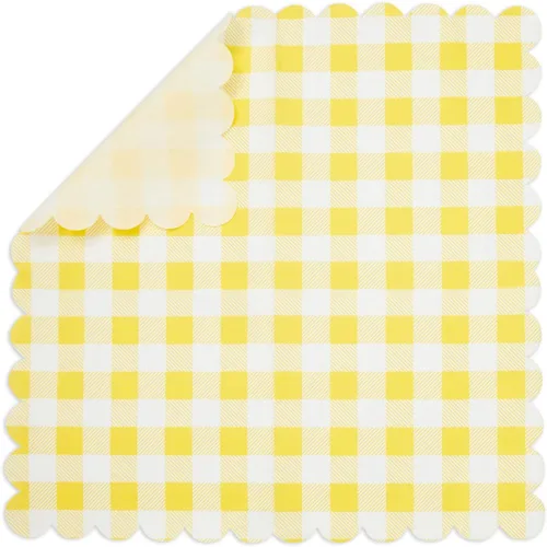 Miniatura 6 de BLUE PANDA Servilletas de papel a cuadros amarillas para fiesta de cumpleaños, boda, 6.5 x 6.5 pulgadas, paquete de 100 servilletas desechables