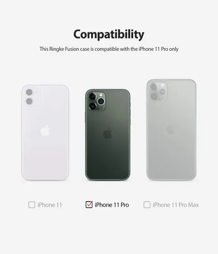 Miniatura 7 de Ringke Fusion - Funda compatible con iPhone 11 Pro, tecnología de alivio de impactos resistente, bisel elevado, transparente