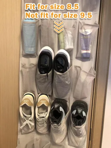 Miniatura 5 de Amazon Basics - Organizador de zapatos de tamaño mediano para colgar sobre la puerta de 24 bolsillos Sobre la puerta