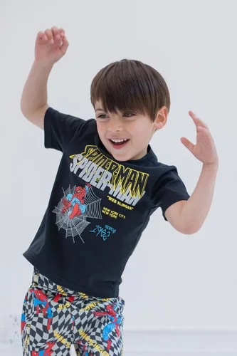 Miniatura 2 de Marvel Avengers Capitán América Iron Man Hulk Thor Black Widow Hawkeye Conjunto de camiseta y pantalones cortos para niños pequeños a niños grandes