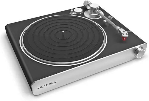 Victrola Stream Carbon - Tocadiscos de 2 velocidades con transmisión Wi-Fi con Bluetooth, funciona con Sonos, transmisión Wi-Fi UPnP, relé listo