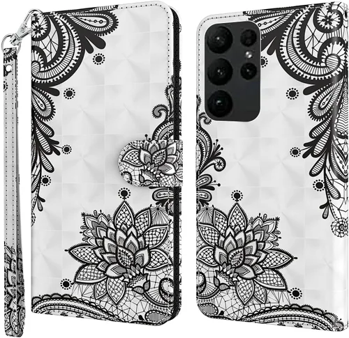 Miniatura 58 de Funda para Samsung Galaxy S23, cartera Flip Folio lindo 3D pintado de dibujos animados PU Funda de cuero PU para niñas mujeres ranuras para tarjetas