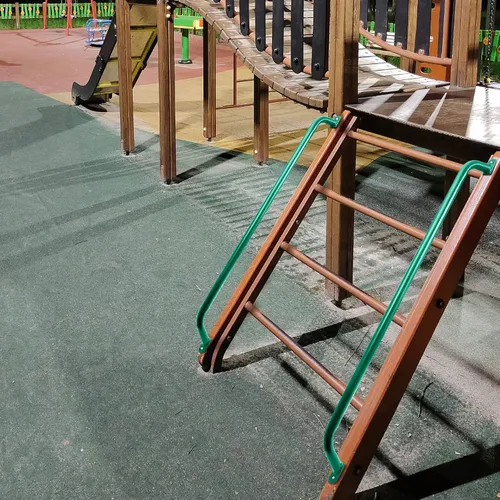Miniatura 5 de Lounsweer 2 Pcs Playground Accessories Metal Safety Handles Playhouse Ladder Handle Long Grab Handle Bars for Treehouse Rock Climbing Wall