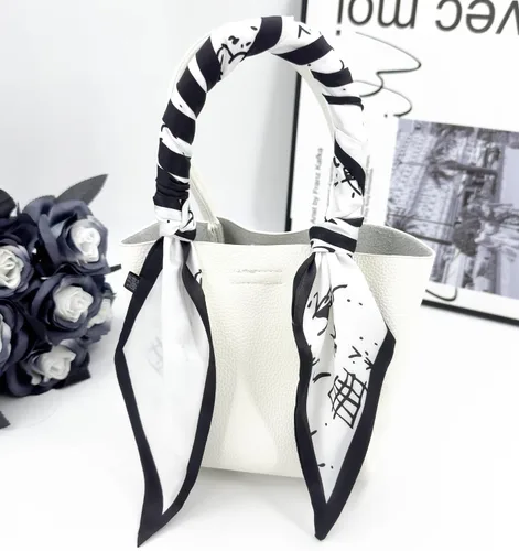 Miniatura 11 de Women's Designer Neckerchief Handbag Handle Ribbon Fashion Scarf Letter Printed Hair Tie